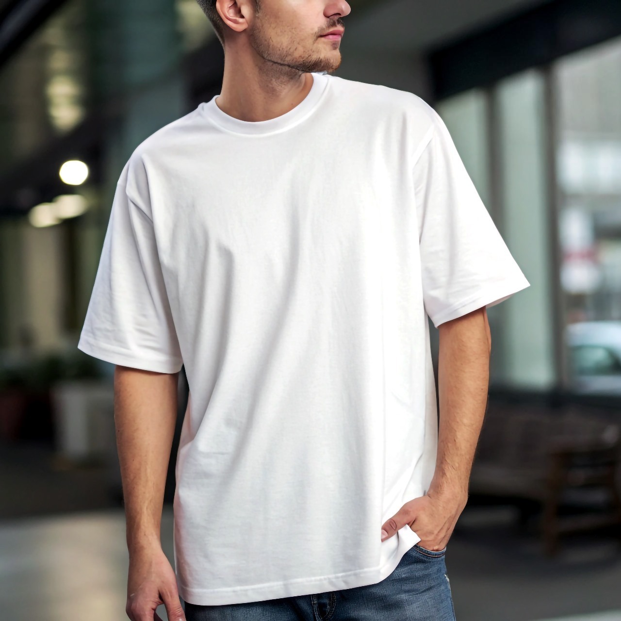 Solid Drop-Sholder with costomized DTF Print | Lycra Drop knitting dyeing (P-1992)