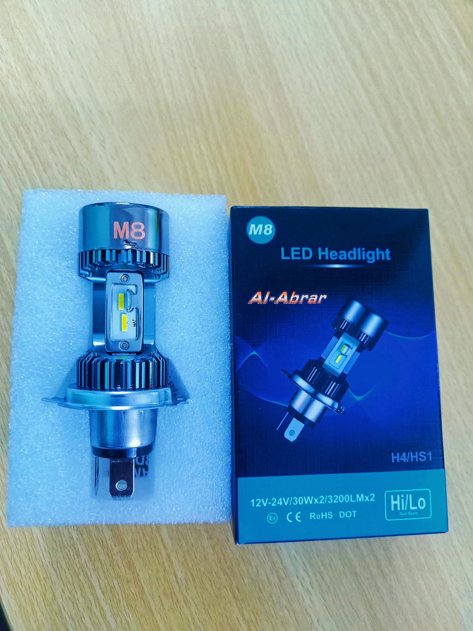 M8 HEADLIGHT_AL-ABRAR_H4/HS1 12V-24V/30W/3200LM