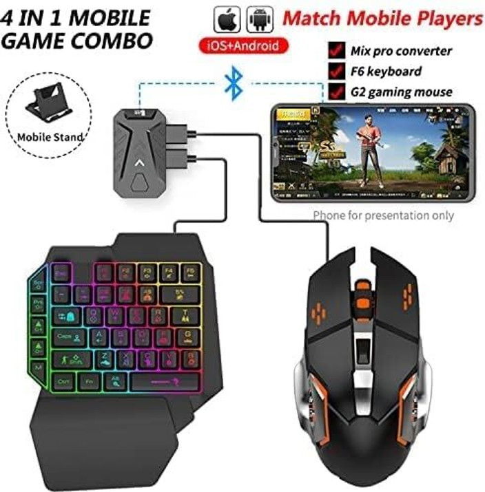 5 in 1 Mobile Game Combo Pack ( Phone Mouse Keyboard)