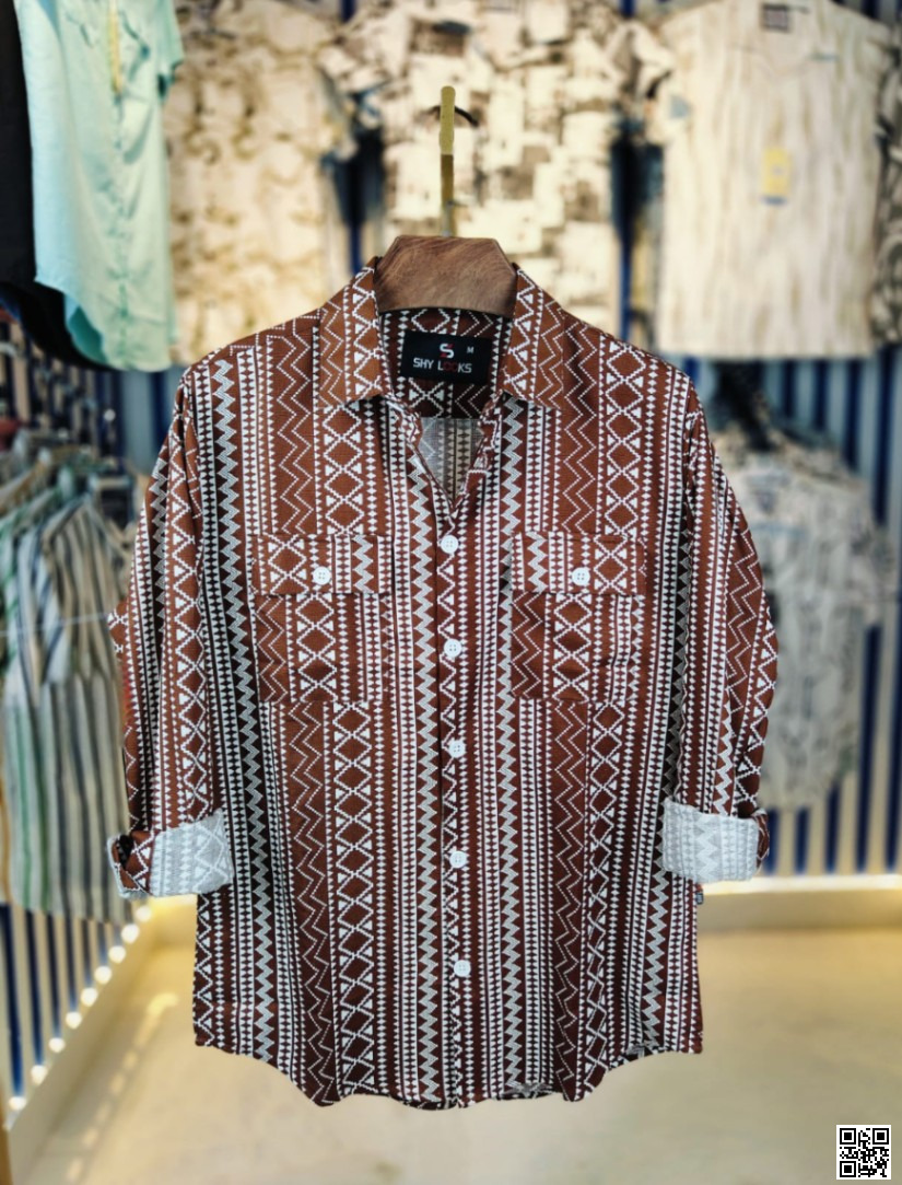 Premium Double Pocket Print Shirt