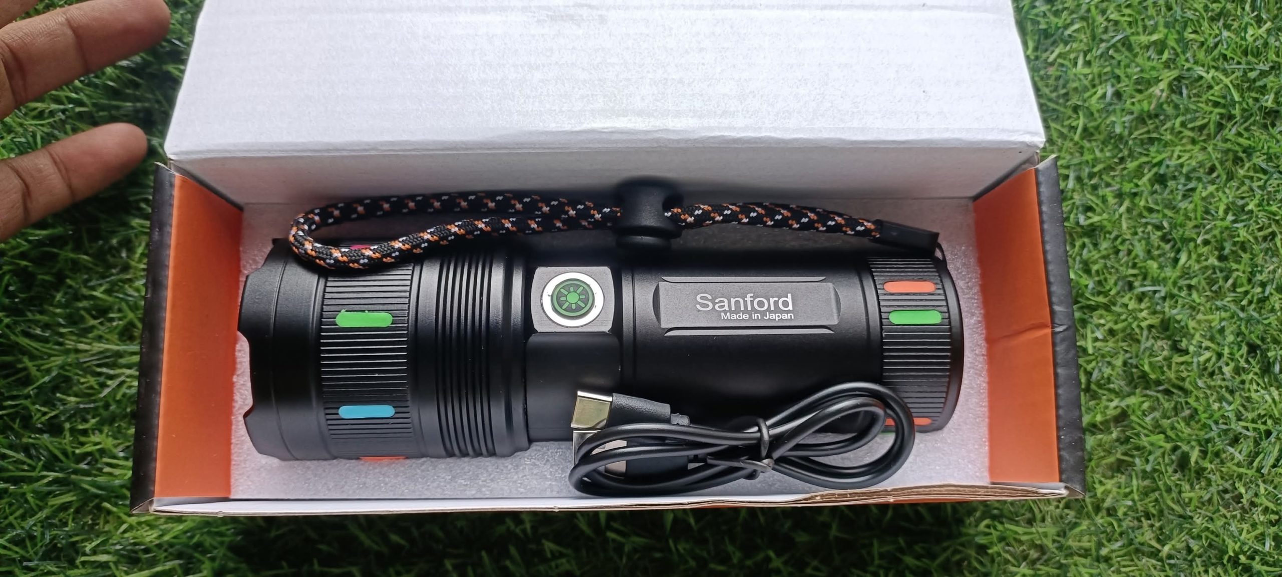 Sanford Super Bright Flashlight – White Laser LED Made in Japan 18650mAh battary