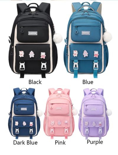 Kids Backpack Children School Bags Waterproof Primary Schoolbag Book Bag (Black)
