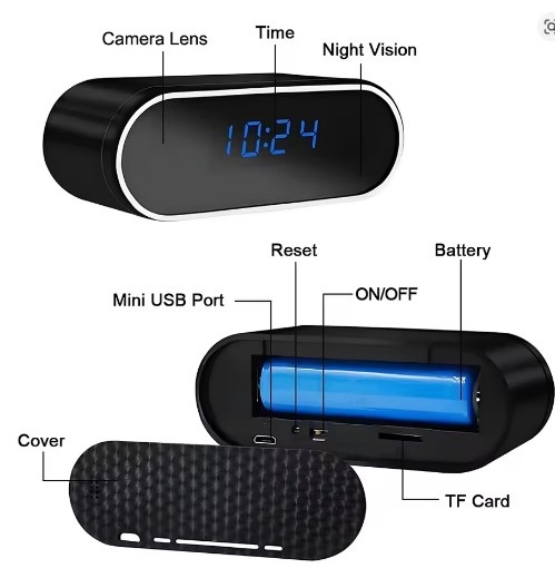 Table Clock Wi-Fi Night Vision Hidden Camera