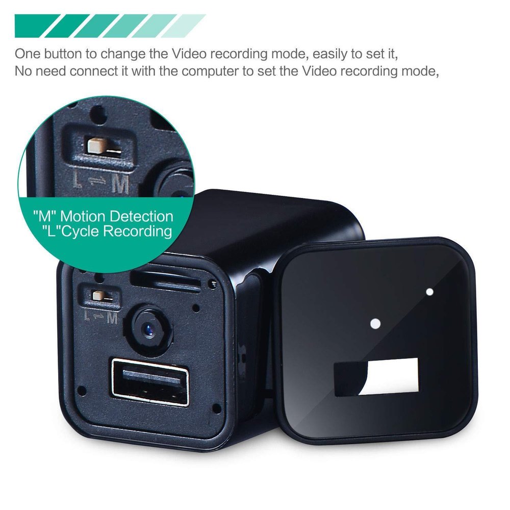 Plastic Black Safetynet Wifi Hidden Charger Camera USB Wall Charger Adapter