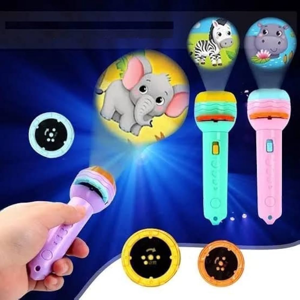 Mini projector flashlight baby toy games