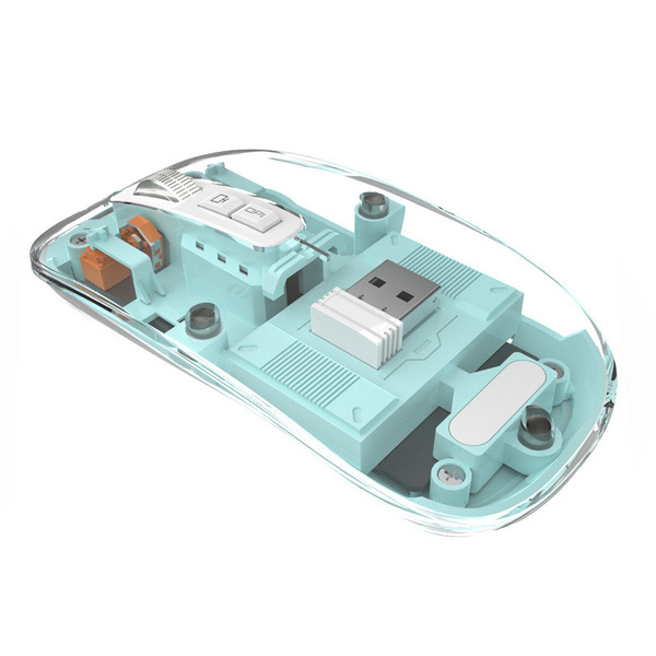 Transparent Magnetic Crystal Wireless Mouse Removable Cover Dual Bluetooth Mouse 3 Modes Connect 2.4G Wireless Mouse fit for iOS/Android/Windows