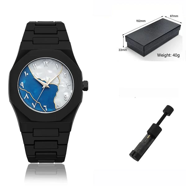 Black Arabic Aura Watch High Quality Sicon Fiverr Body Premium Watch