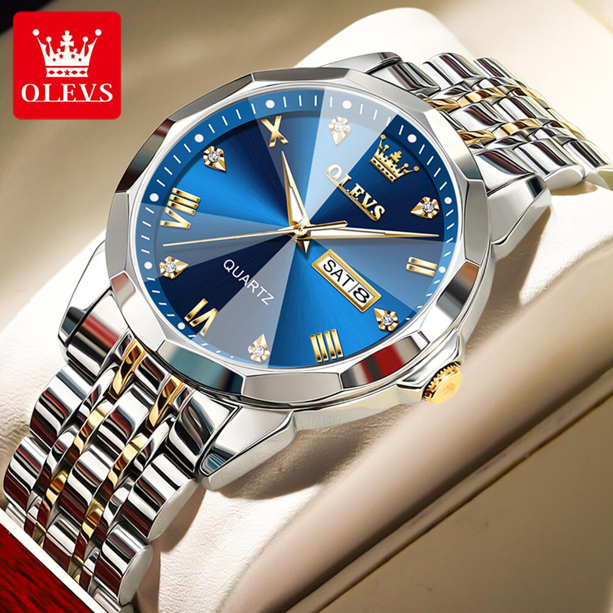 OLEVS 9931 Watches Diamond Business Dress Analog Quartz Stainless Steel watch