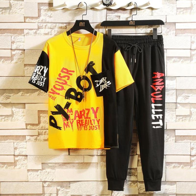 Premium Quality Stylist Printed Half Sleeve T-Shirt & Full pant ( Set )for Men sb 10423