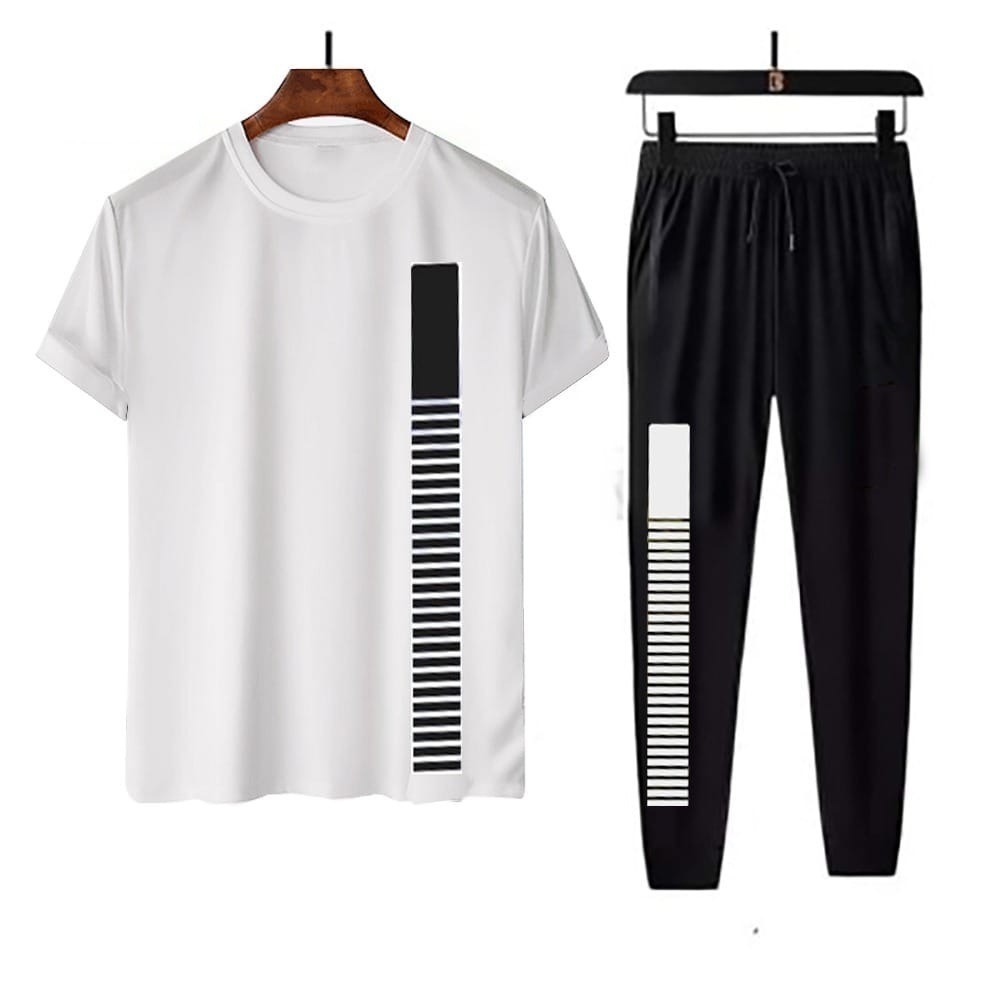 Premium Quality Stylist Printed Half Sleeve T-Shirt & Full pant ( Set )for Men sb 10423