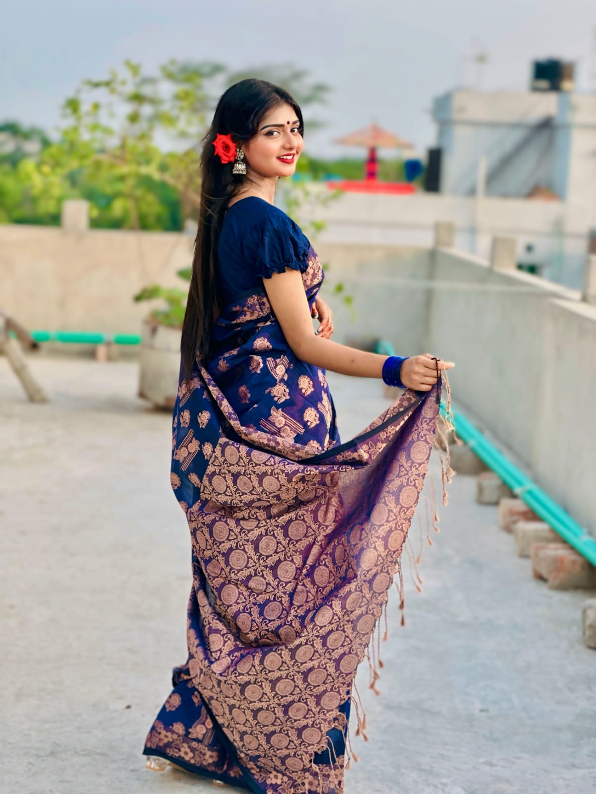 Soft silk katan sharee