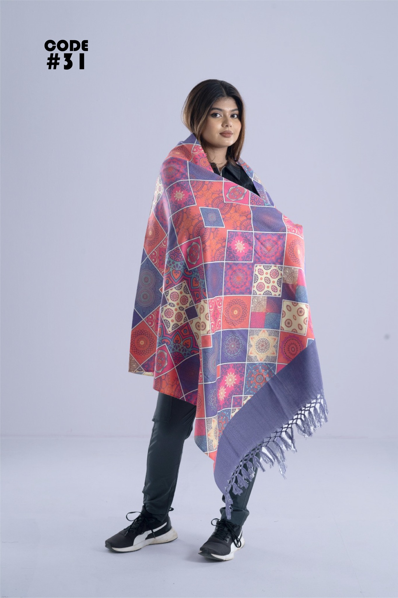 Digital Print Wollen Shawl উলেন শাল ডিজিটাল প্রিন্ট সহ
