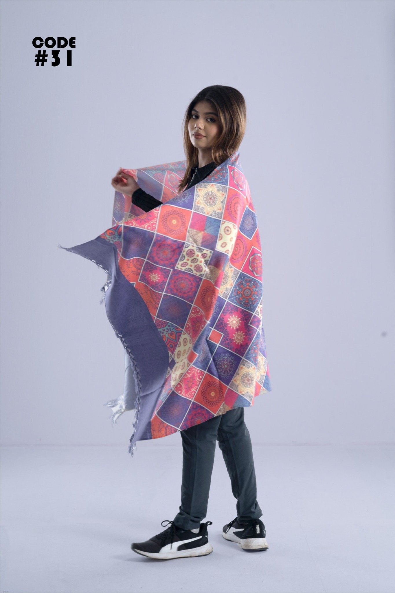 Digital Print Wollen Shawl উলেন শাল ডিজিটাল প্রিন্ট সহ