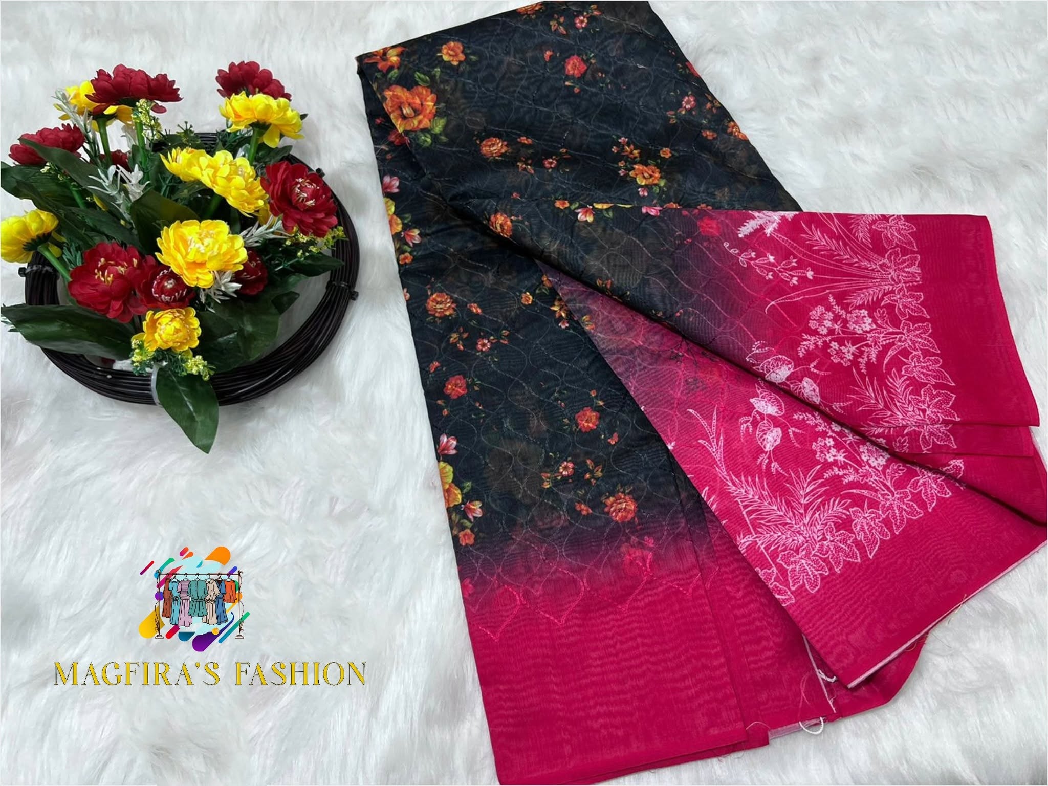 চন্দ্রি সিল্ক এমব্রয়ডারি ওয়ার্ক