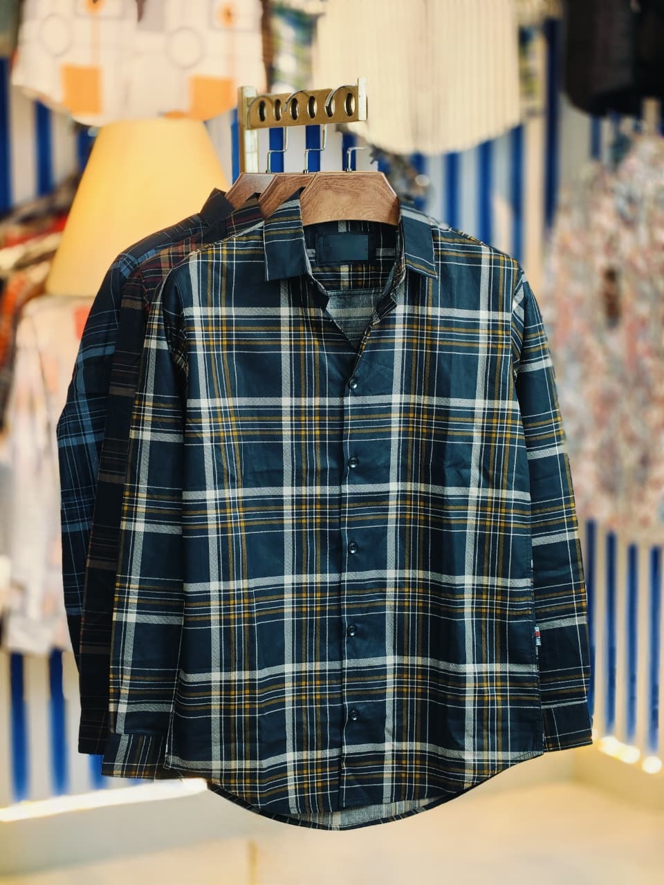 Pure Cotton full Sleeve Check & Print Shirt for Men’s