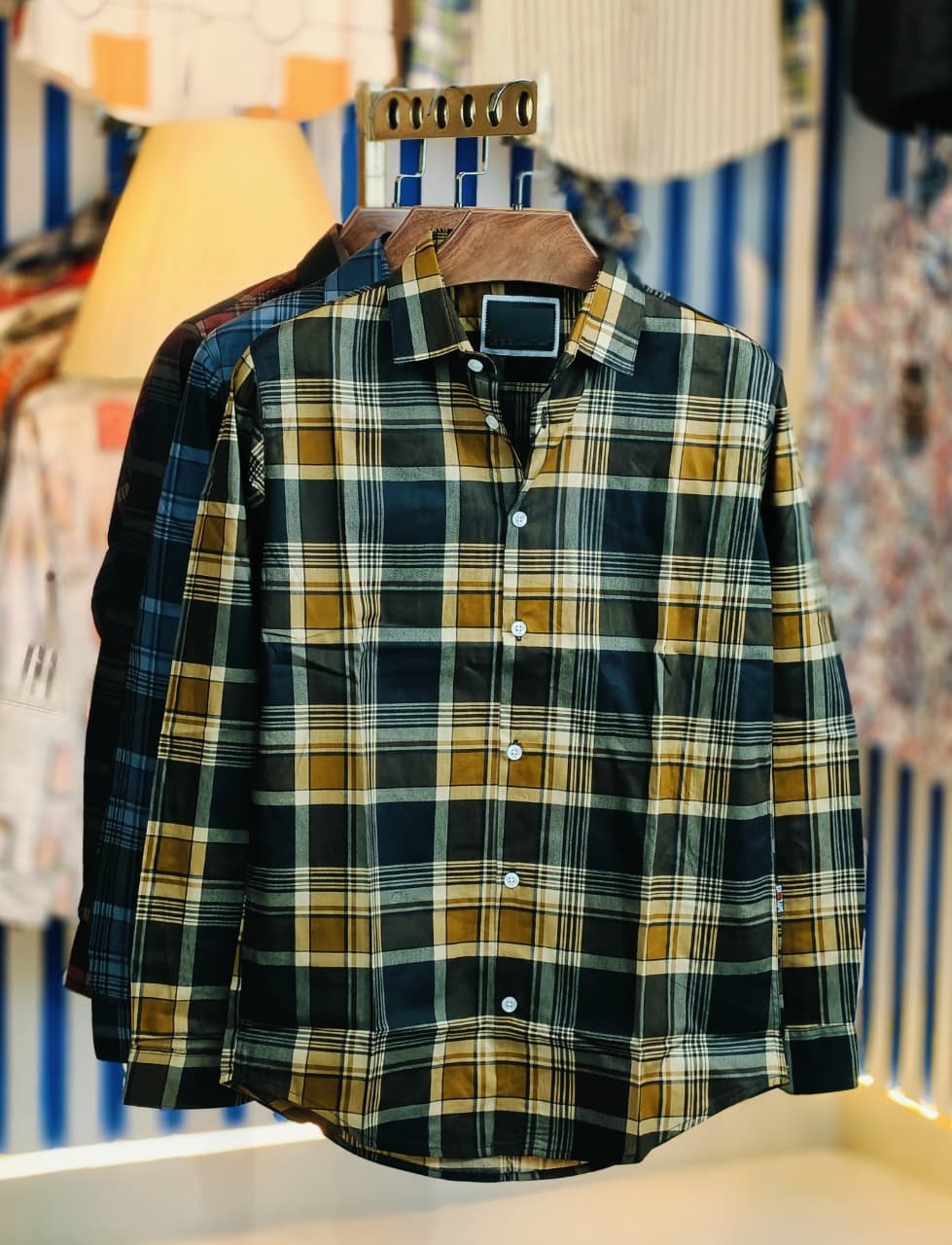Pure Cotton full Sleeve Check & Print Shirt for Men’s