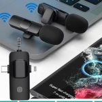 K15 Wereless Microphone super– টাইপ-সি, আইফোন ও 3.5mm মাল্টি ডিভাইস সাপোর্টসহ Noise Reduction Mini Collar Mic