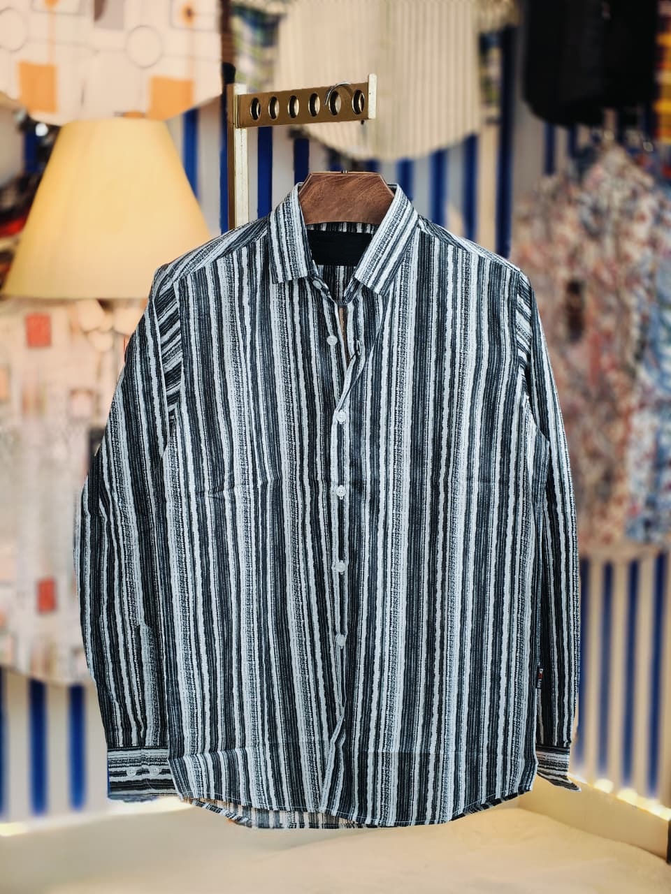 Pure Cotton full Sleeve Check & Print Shirt for Men’s