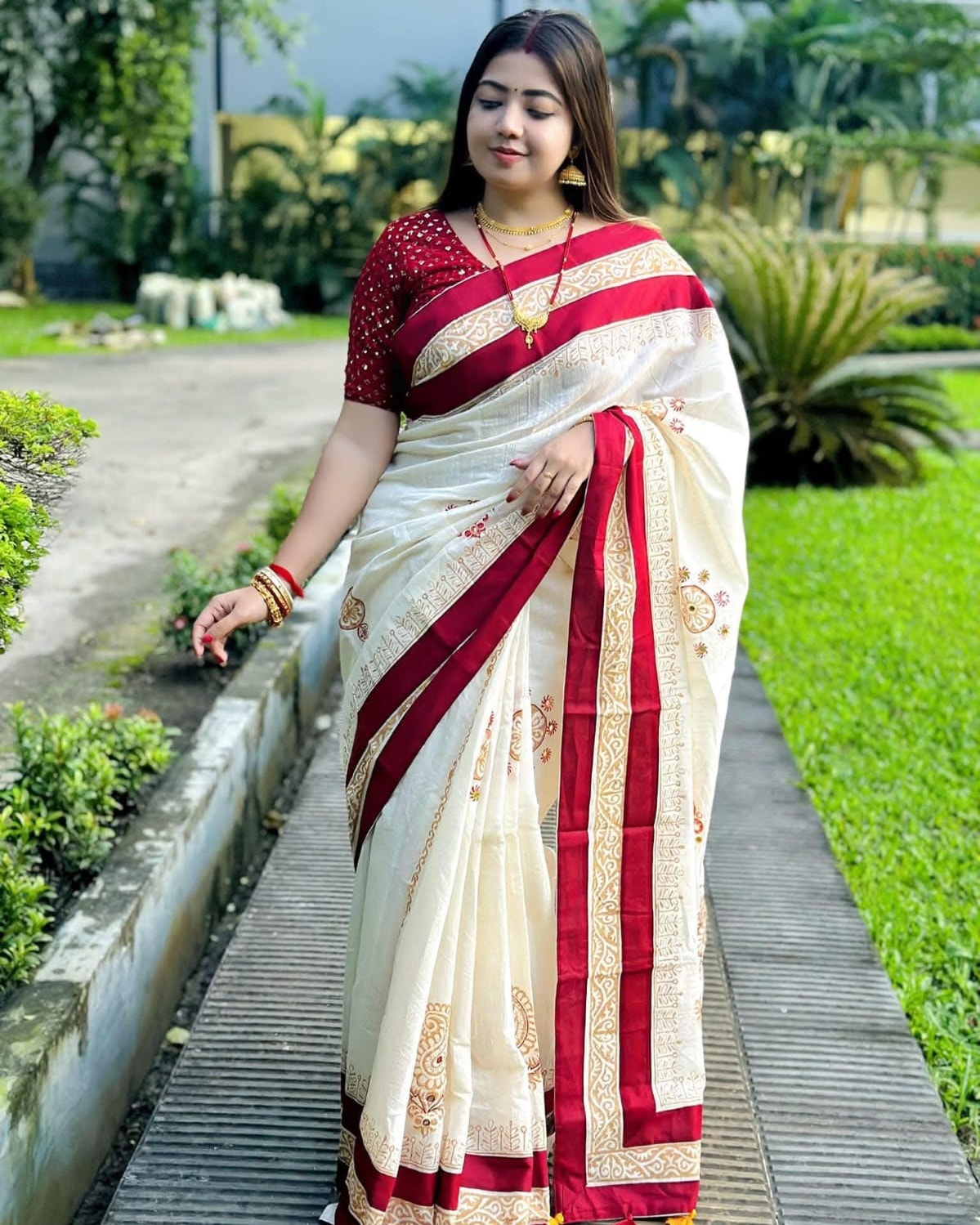 slab cotton saree