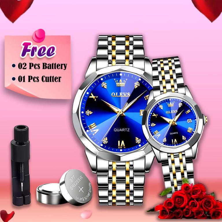 Olevs Stainless Steel fashionable Couple watch
