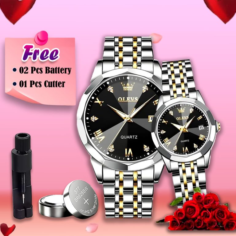 Olevs Stainless Steel fashionable Couple watch