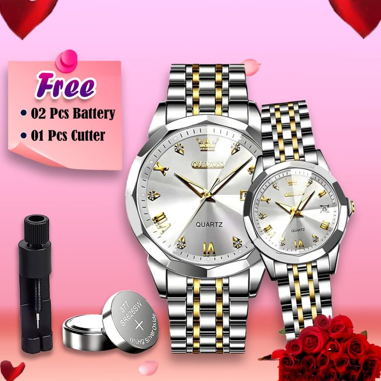 Olevs Stainless Steel fashionable Couple watch