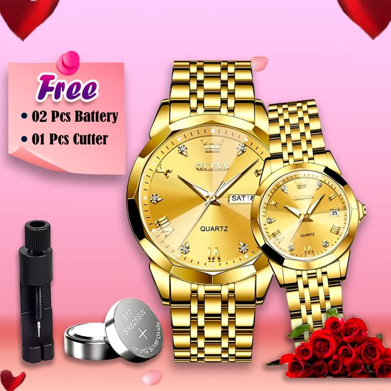 Olevs Stainless Steel fashionable Couple watch