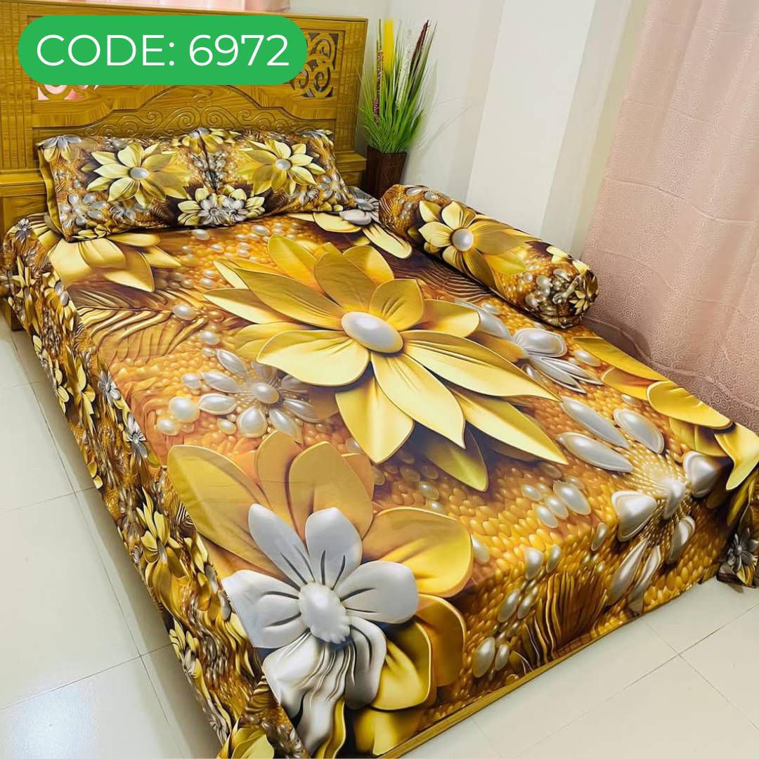 ১০০% ওয়াটারপ্রুফ 3D প্রিন্ট বিছানার চাদর।
