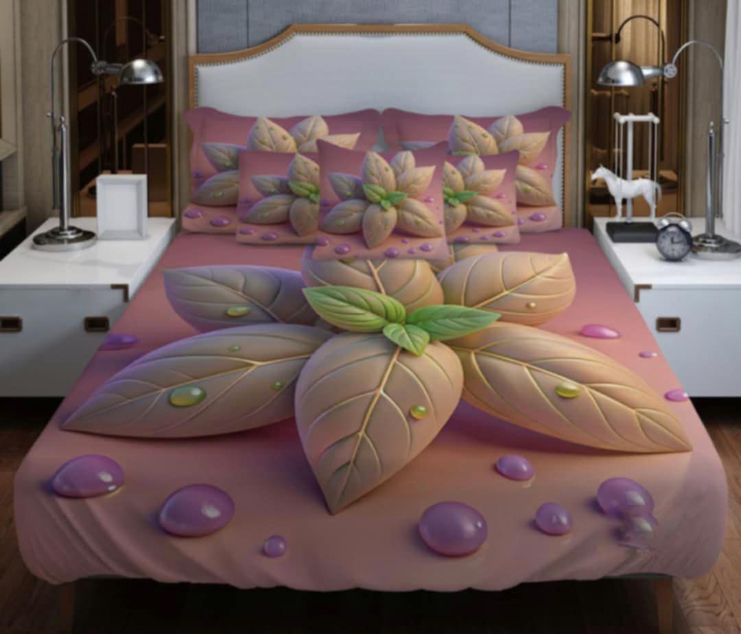 ১০০% ওয়াটারপ্রুফ 3D প্রিন্ট বিছানার চাদর।