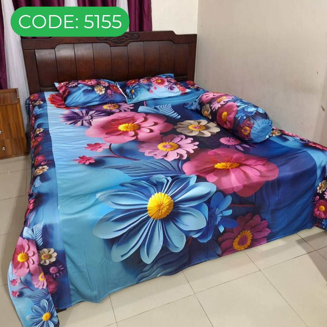 ১০০% ওয়াটারপ্রুফ 3D প্রিন্ট বিছানার চাদর।
