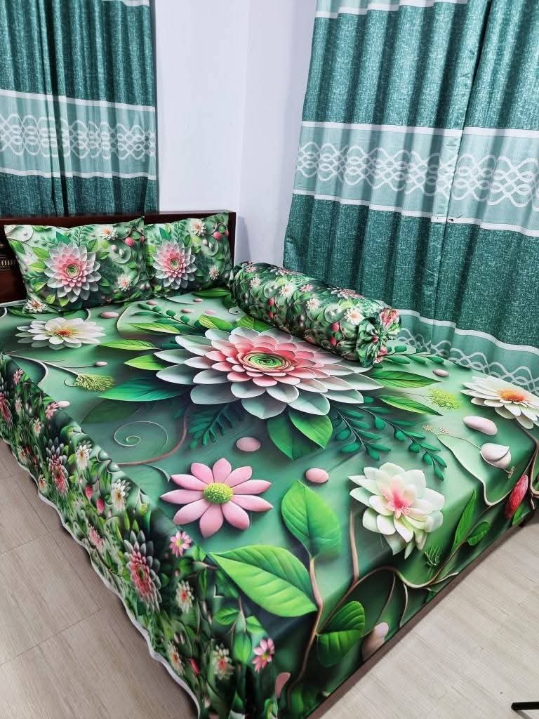১০০% ওয়াটারপ্রুফ 3D প্রিন্ট বিছানার চাদর।