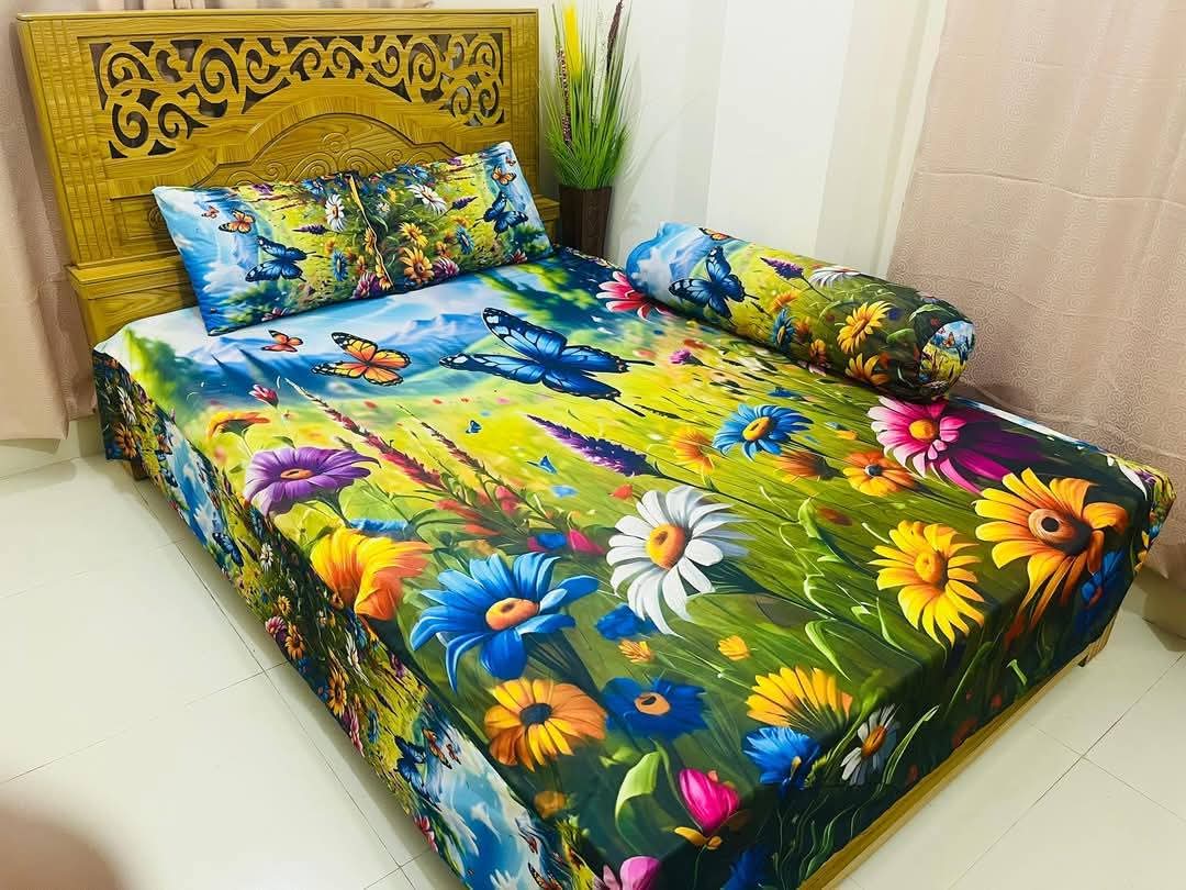 ১০০% ওয়াটারপ্রুফ 3D প্রিন্ট বিছানার চাদর।