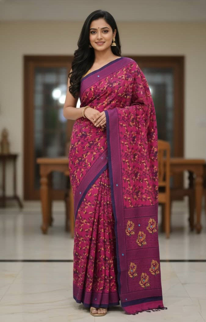 Premium Silk Boutique Skin Print Shari