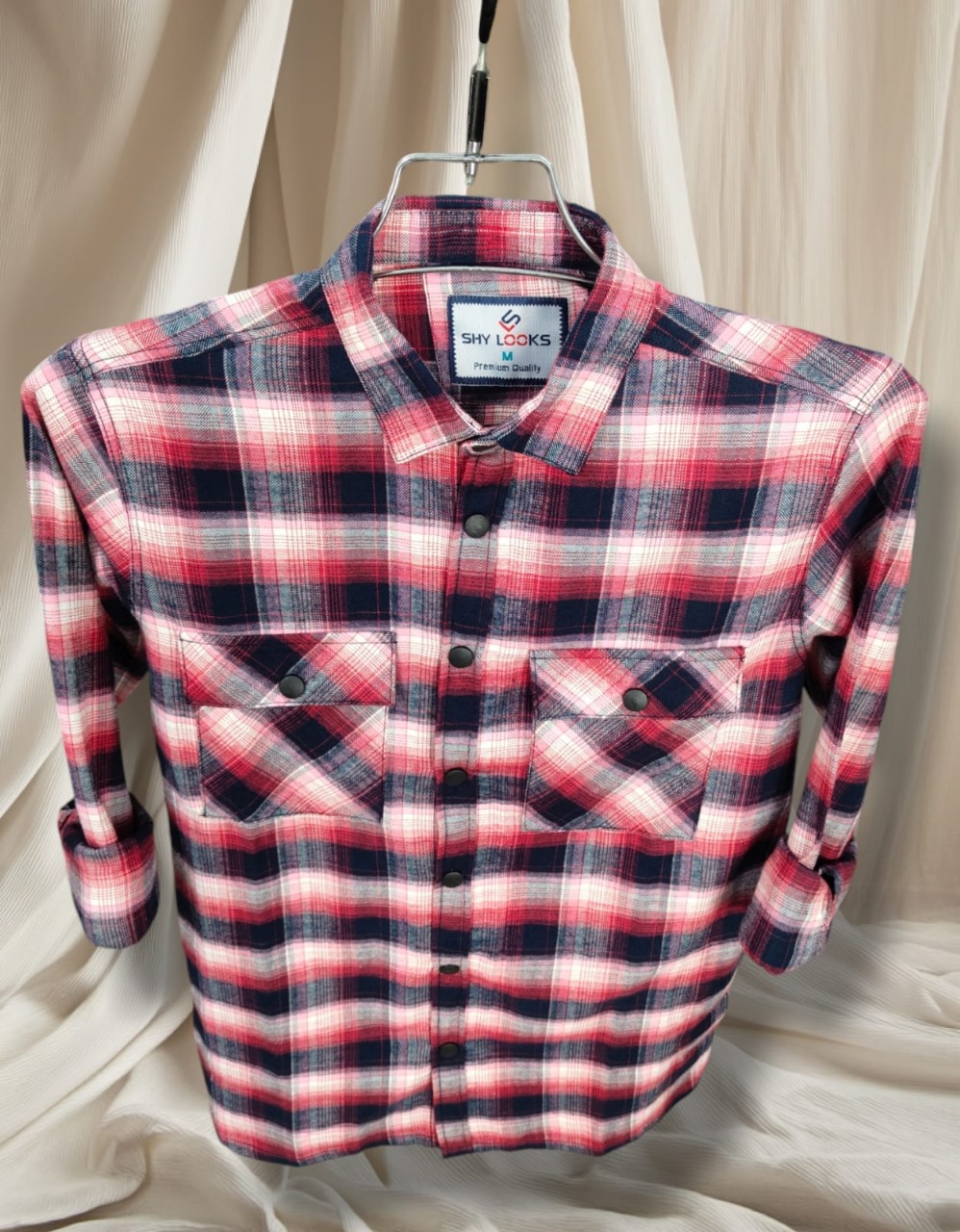 Snap Button Double Pocket Shirt for winter