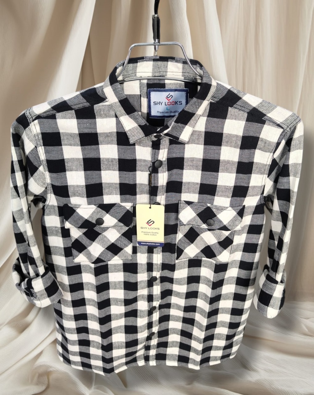 Snap Button Double Pocket Shirt for winter