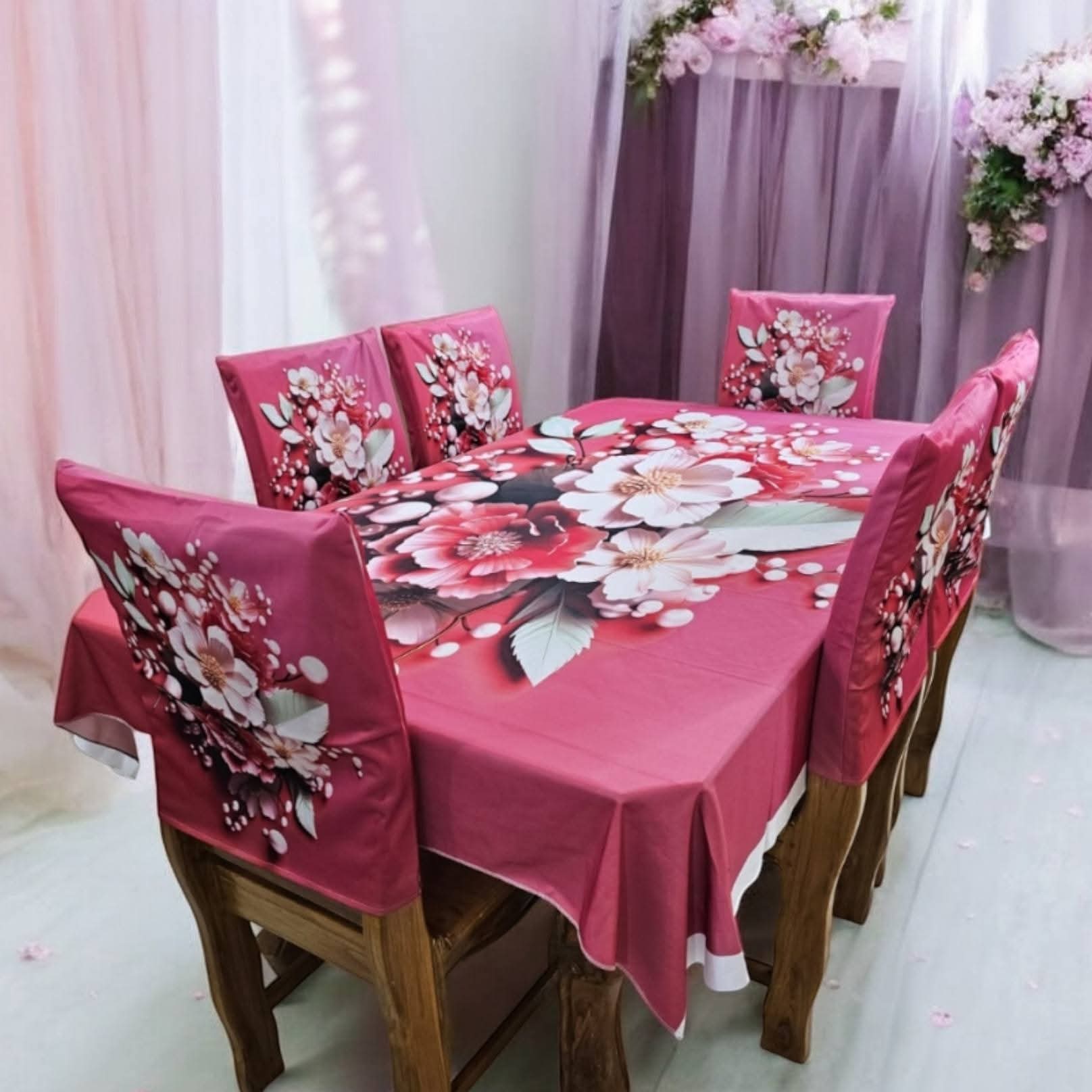 3d print korian velvet 7 pcs dining table cloth