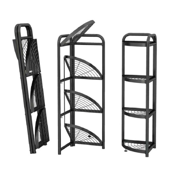 4 layer foldable corner shelves