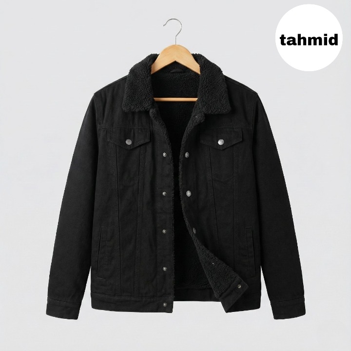 Premium Denim Sherpa Lined Jacket | Ultra Warm & Stylish Winter Jacket for Men