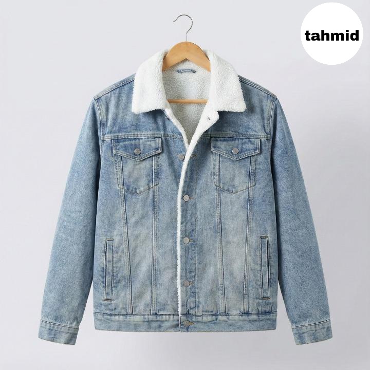 Premium Denim Sherpa Lined Jacket | Ultra Warm & Stylish Winter Jacket for Men