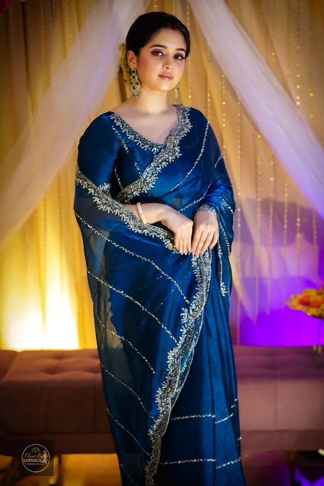 Georgette Embroidery Sharee with Blouse Piece