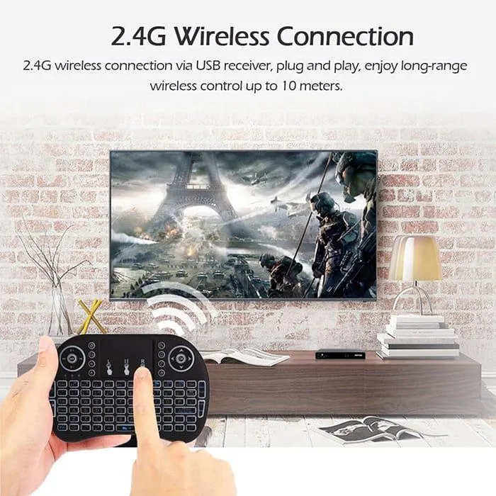 RII i8 RGB Backlit Mini Wireless Gaming Keyboard with Touchpad & Mouse Combo