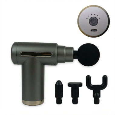 Portable Deep Tissue Percussion Massage Gun – Handheld Muscle Recovery Tool with 4 Attachment Heads