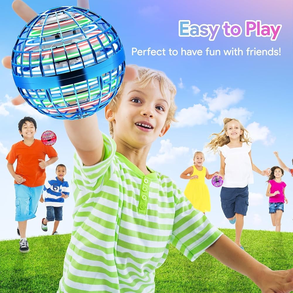Flying Magic Ball Toys LED Magic Hand Controlled Spinner 360° Rotating Toy