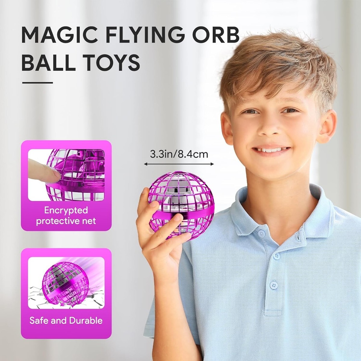 Flying Magic Ball Toys LED Magic Hand Controlled Spinner 360° Rotating Toy