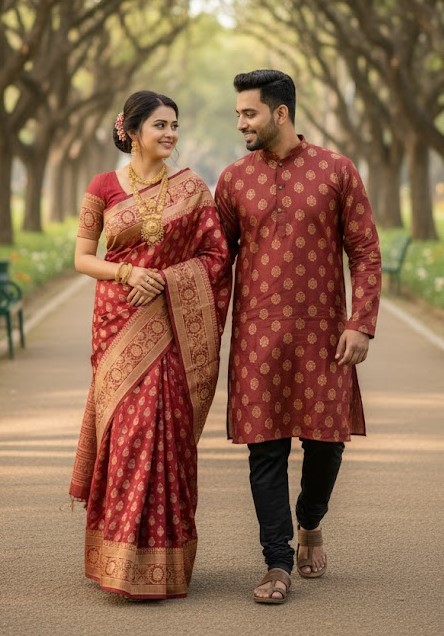 Sharee Panjabi Couple Dress: