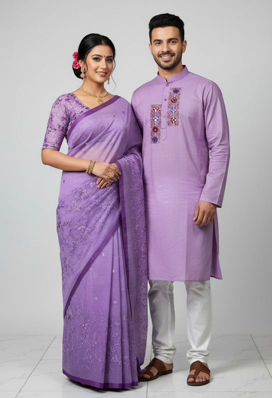 Premium Sharee Panjabi Couple Dress.