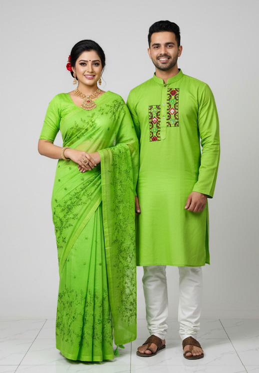 Premium Sharee Panjabi Couple Dress.