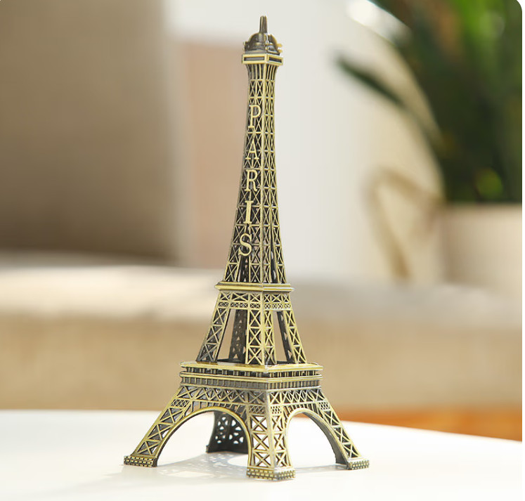 World Map 3D Rotating & Eiffel Tower Metal Showpiece Decoration Gift