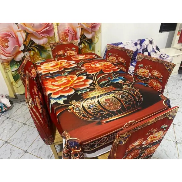 China Premium 3D Print Table Cloth Set 9