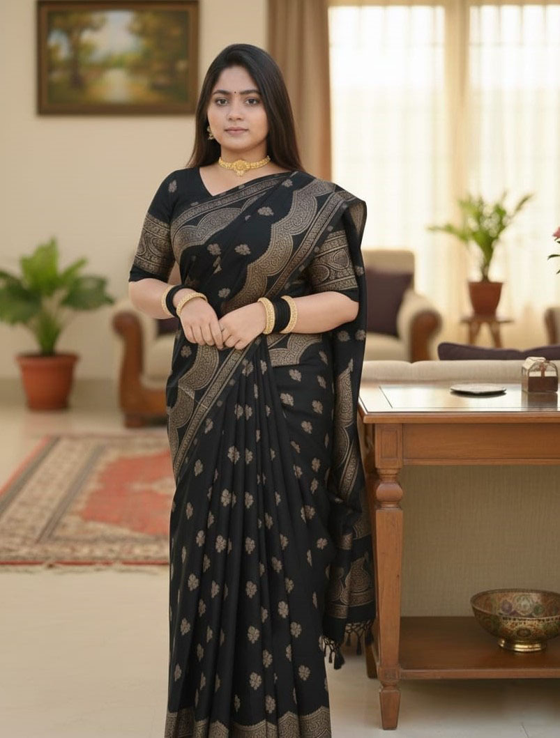 Japani Silk Skin Print Sharee with Blouse Piece